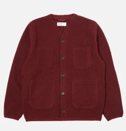 UNIVERSAL WORKS Pulls & Cardigans*Cardigan Wool Deep Red