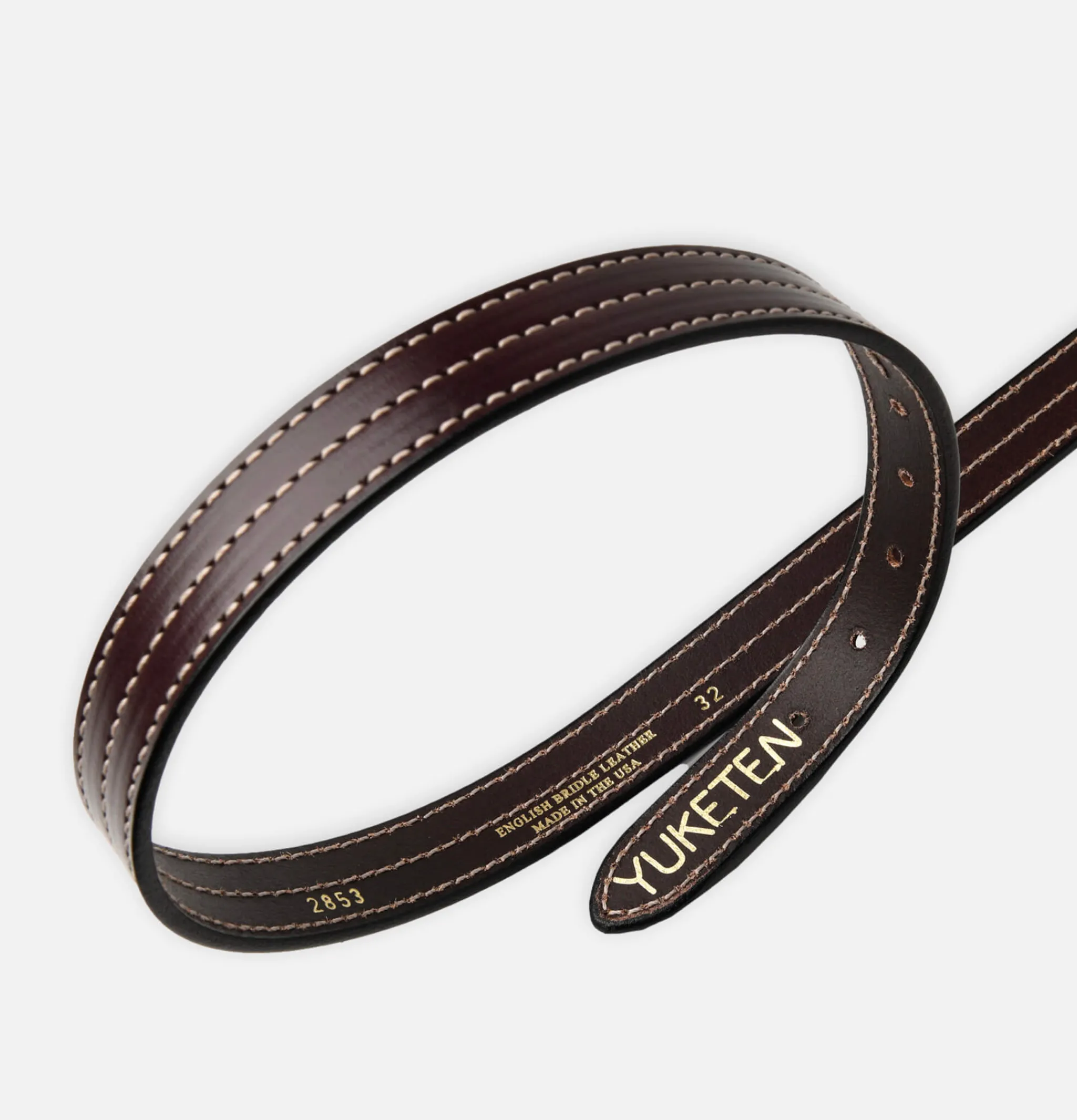 YUKETEN Ceintures*Ceinture Triple Stitched Dark Brown