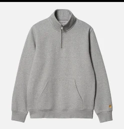 CARHARTT WIP Sweats & Polaires*Chase Neck Zip Sweat Grey Heather