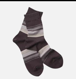 Homme ROTOTO Chaussettes*Chaussette Horizon Stripe Charcoal