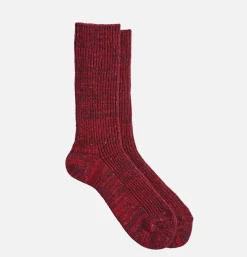Homme ROTOTO Chaussettes*Chaussettes Nep Tweed Marl Burgundy
