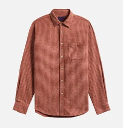 PORTUGUESE FLANNEL Chemises*Chemise Abstract Pied De Poule Clay