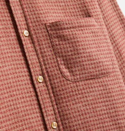 PORTUGUESE FLANNEL Chemises*Chemise Abstract Pied De Poule Clay