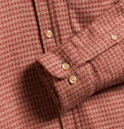 PORTUGUESE FLANNEL Chemises*Chemise Abstract Pied De Poule Clay