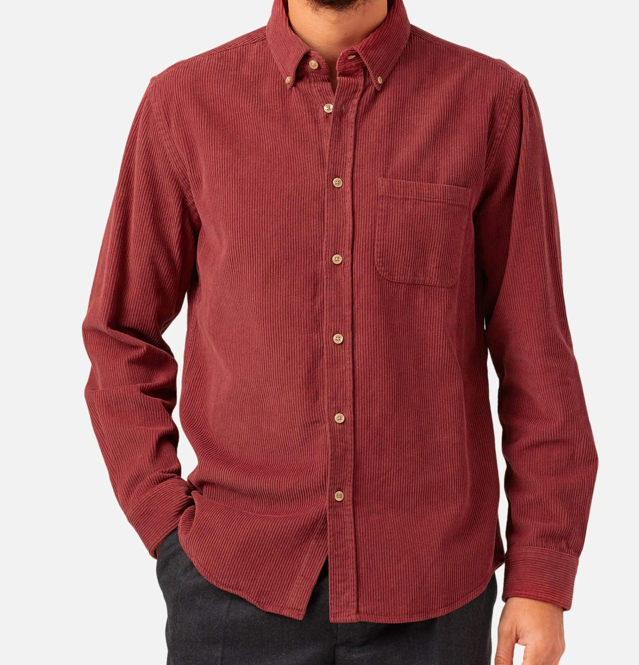 PORTUGUESE FLANNEL Chemises*Chemise Lobo Cord Bordeaux