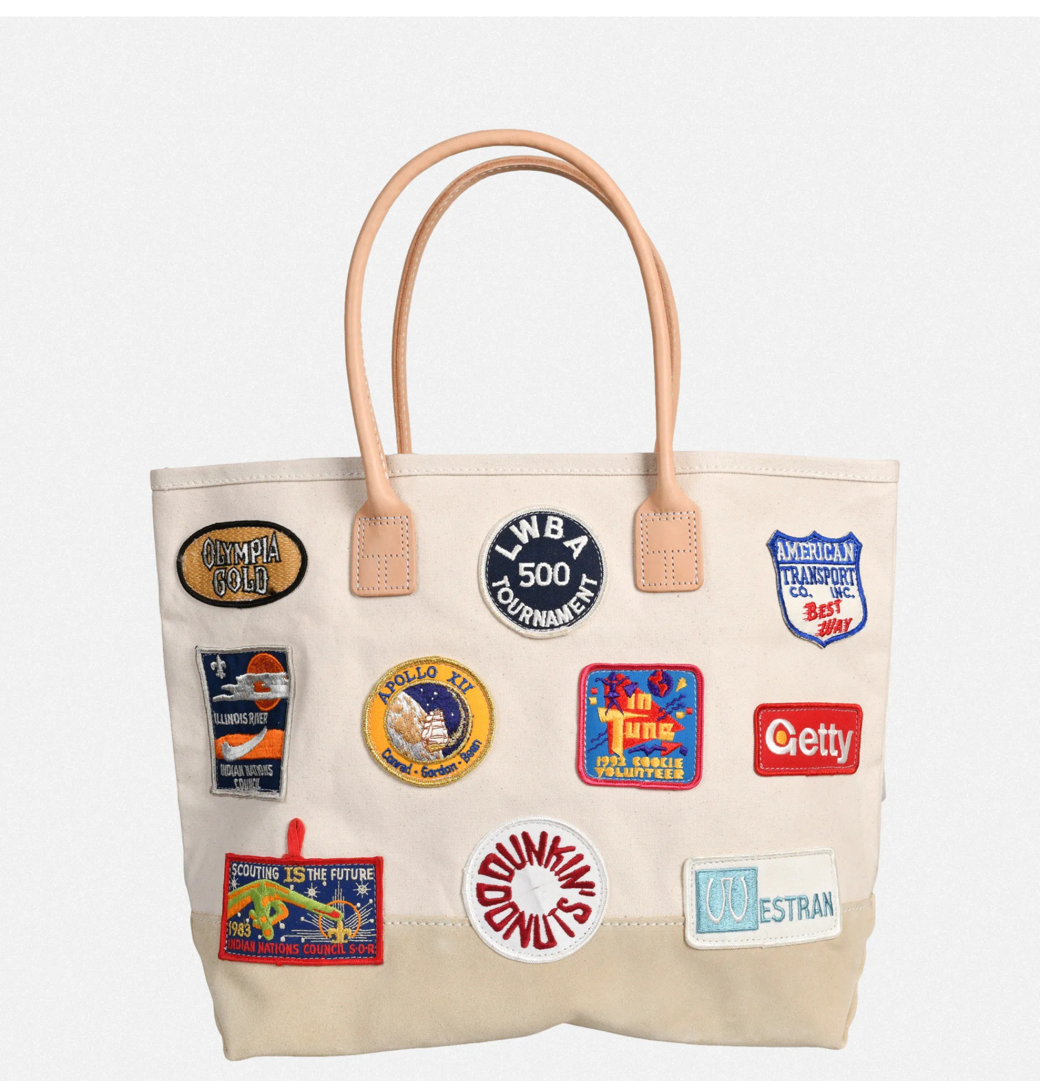 HERITAGE LEATHER COMPANY Tote-bags*Daytote With Vintage Patches