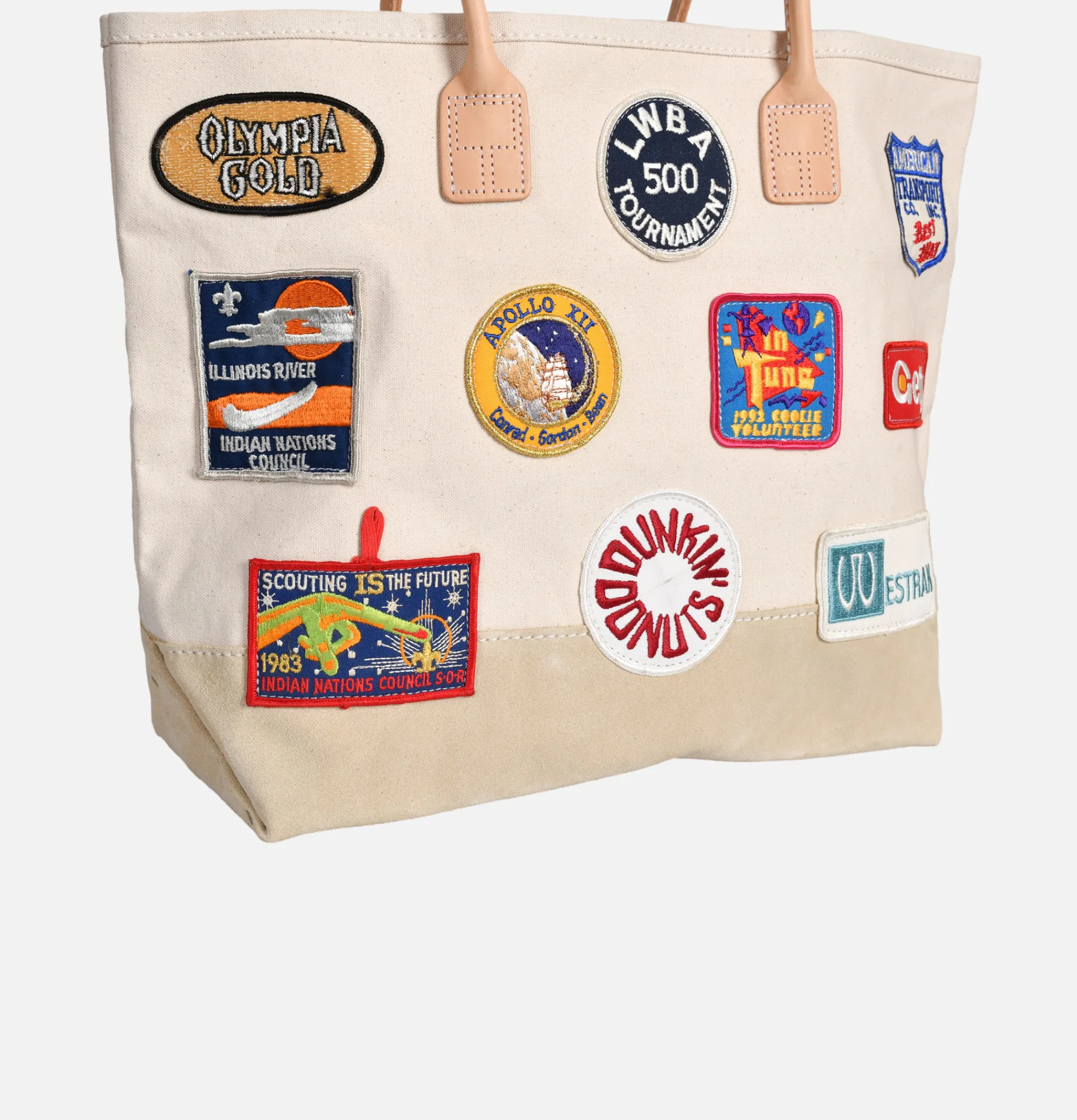 HERITAGE LEATHER COMPANY Tote-bags*Daytote With Vintage Patches