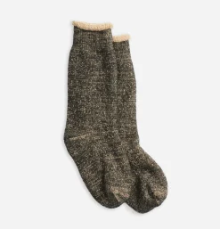 Homme ROTOTO Chaussettes*Double Face Black Brown