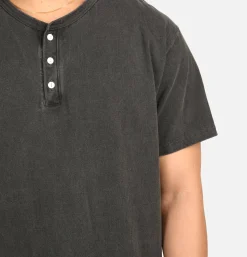 GOOD ON T-shirts*Henley Tee Black