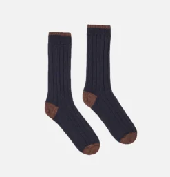 Homme UNIVERSAL WORKS Chaussettes*Hike Sock Navy Wool
