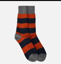 Homme BARBOUR Chaussettes*Houghton Socks Navy Ginger