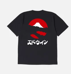 EDWIN T-shirts*Kamifuji Tee Black