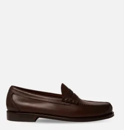 Homme G.H. BASS Mocassins*Larson Penny Loafers Soft Chocolate Leather