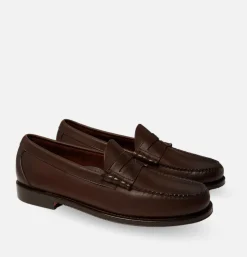 Homme G.H. BASS Mocassins*Larson Penny Loafers Soft Chocolate Leather