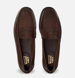 Homme G.H. BASS Mocassins*Larson Penny Loafers Soft Chocolate Leather