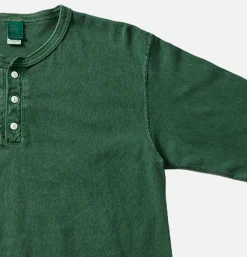 GOOD ON T-shirts*Ls Henley Tee Dark Green