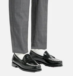 Homme G.H. BASS Mocassins*Mocassin Weejun Weave Black & White