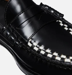 Homme G.H. BASS Mocassins*Mocassin Weejun Weave Black & White