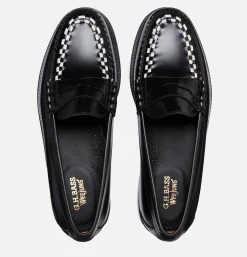 Homme G.H. BASS Mocassins*Mocassin Weejun Weave Black & White