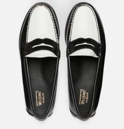Homme G.H. BASS Mocassins*Mocassin Weejuns Black & White Leather