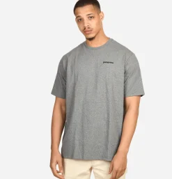 PATAGONIA T-shirts*P-6 Logo T-shirt Gravel Heather