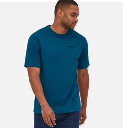 PATAGONIA T-shirts*P6 Logo T-shirt Wavy Blue