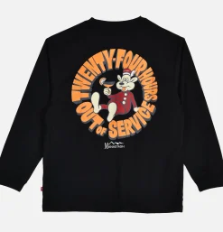 MANASTASH T-shirts*Poly Tee Ls 24hrs Black