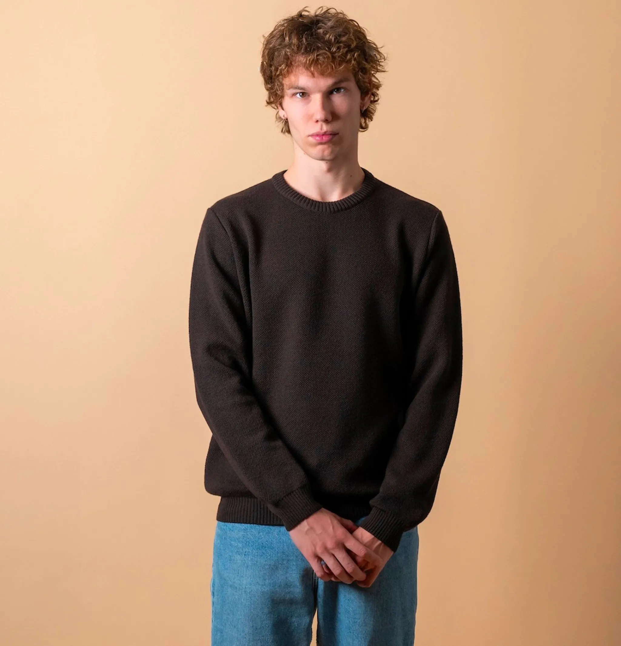 NITTO KNITWEAR Pulls & Cardigans*Pull Youri Col Rond Marron