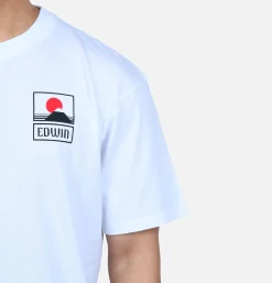 EDWIN T-shirts*Sunset On Mt Fuji Tee White