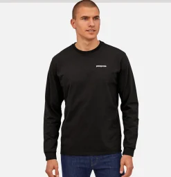 PATAGONIA T-shirts*T-shirt P6 Logo ML Black