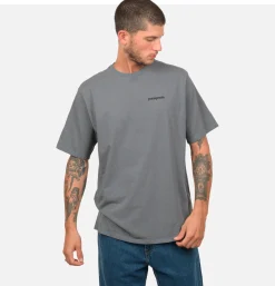 PATAGONIA T-shirts*T-shirt P6 Logo Plume Grey