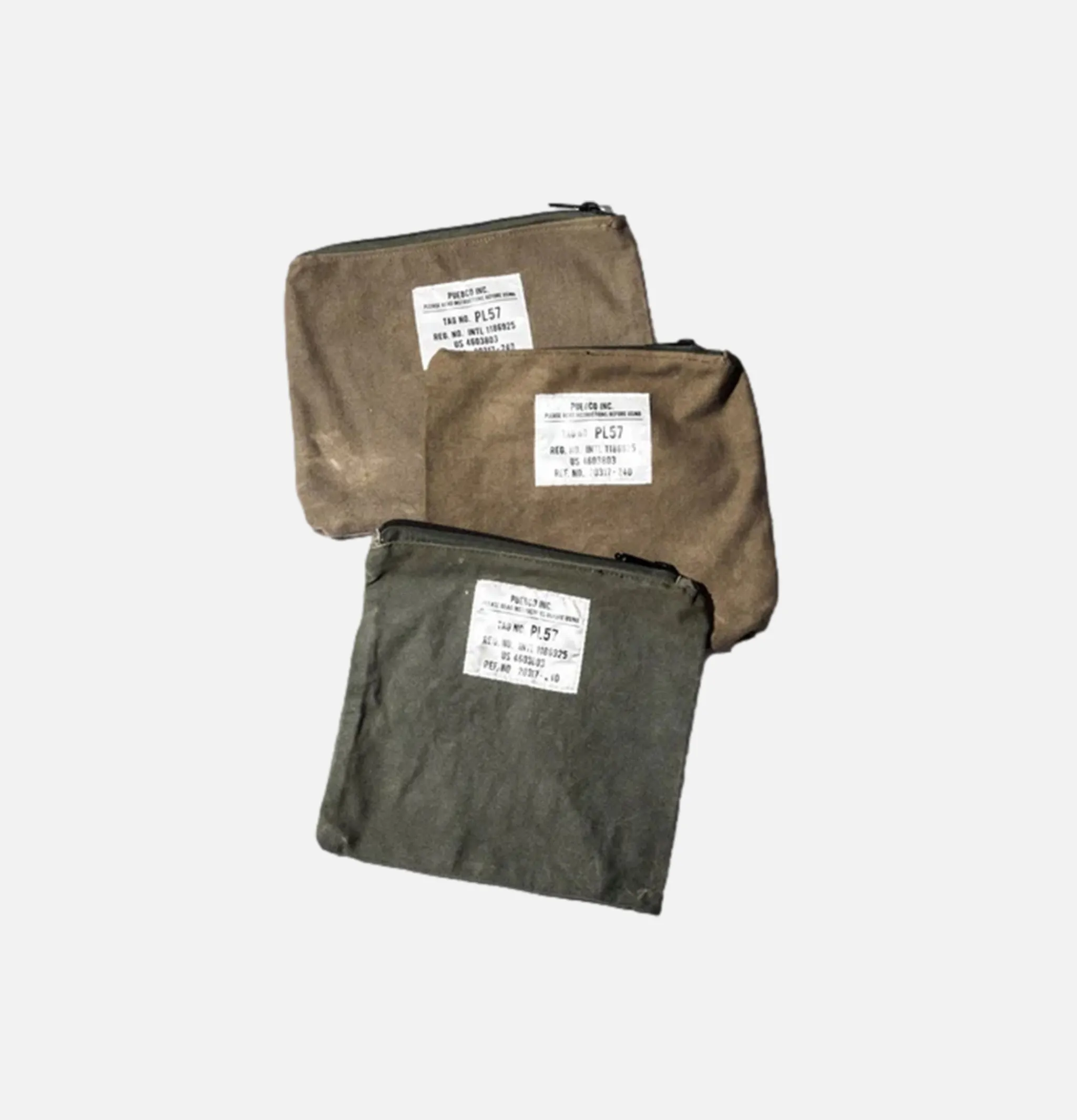 PUEBCO Petite Maroquinerie*Vintage Material Pouch Olive