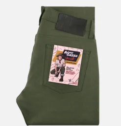 NAKED & FAMOUS Jeans*Weird Guy Army Green Duck Sel