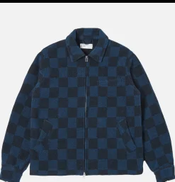 UNIVERSAL WORKS Blousons & Manteaux*Windcheater Jacket Navy Checkerboard