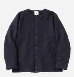 JACKMAN Vestes*Wool Collarless Jacket Navy