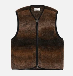 UNIVERSAL WORKS Vestes*Wool Zip Liner Ombre Brown