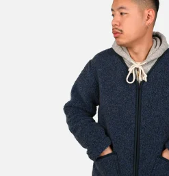 COLDBREAKER Sweats & Polaires*Zip Up Vee Cardigan Darkblue