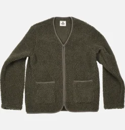 COLDBREAKER Sweats & Polaires*Zip Up Vee Cardigan Khaki